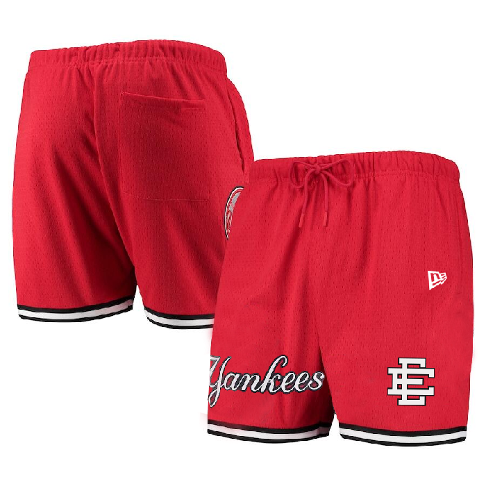 Men's Red New York Yankees Mesh Shorts 001